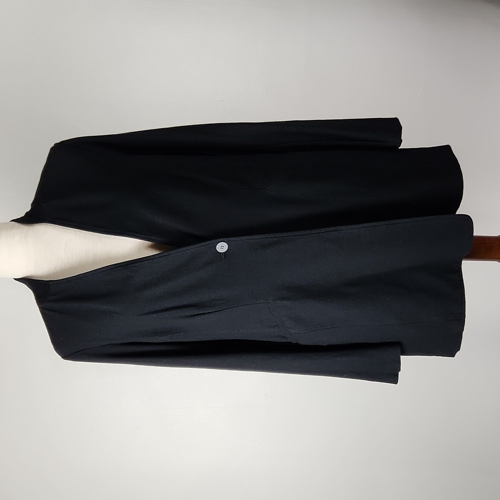 Eileen Fisher Washable Stretch Crepe Stand Collar Jacket Blazer Black